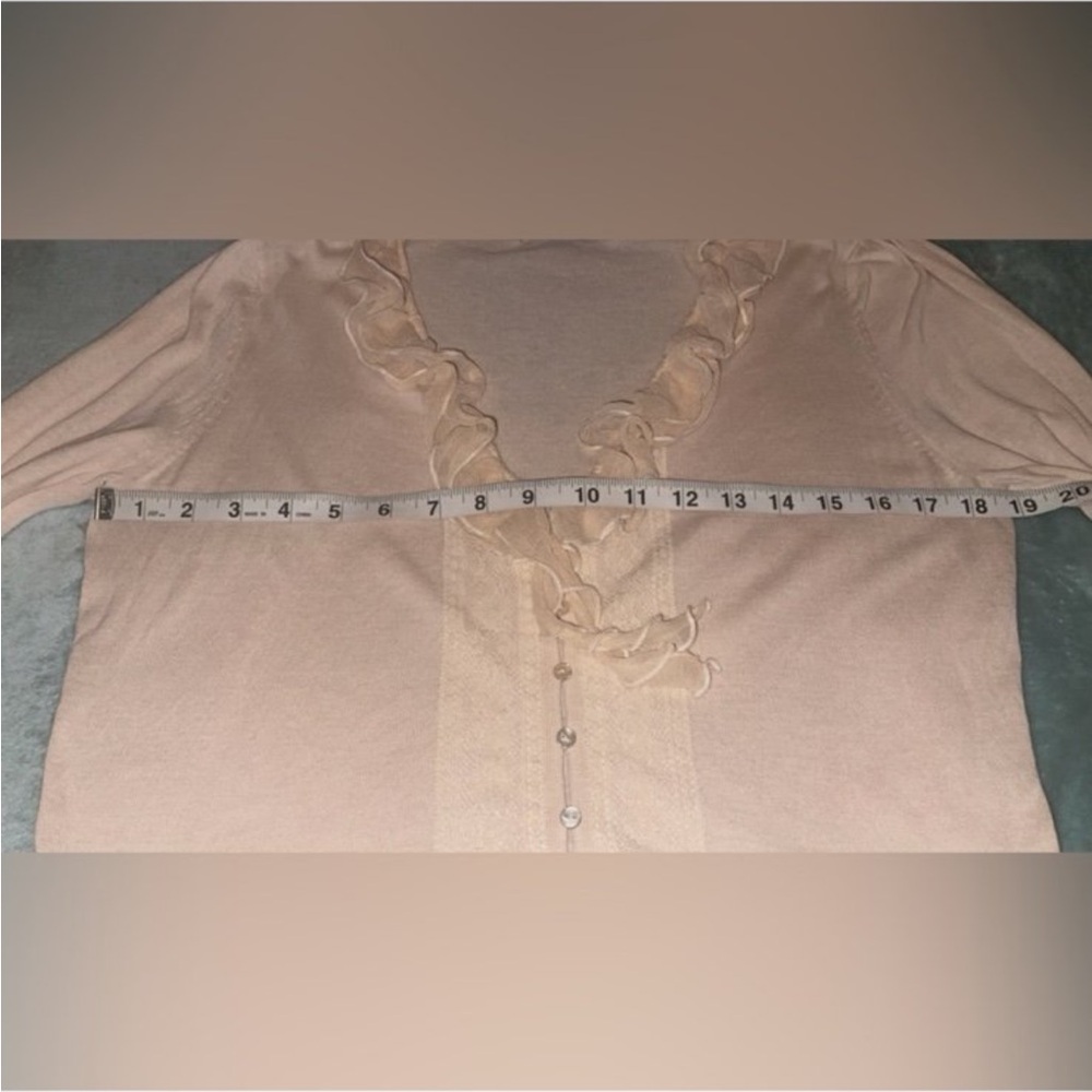 August Silk Cream Ruffled Top - Picture 10 of 11